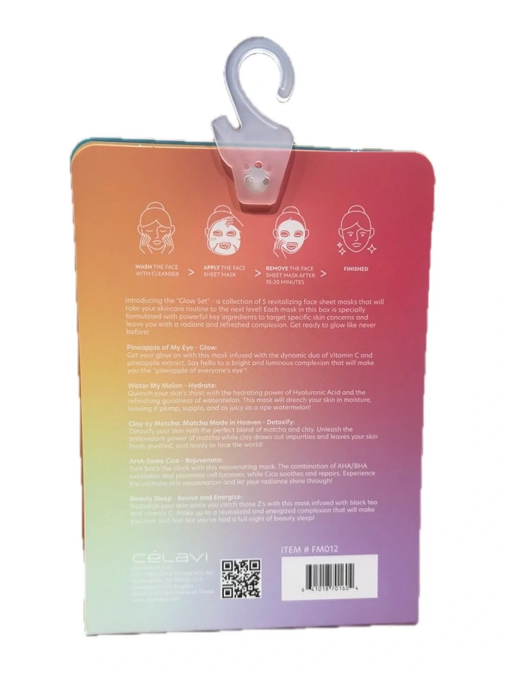 NIB Célavi 5-Piece Glow Face Sheet Mask Set